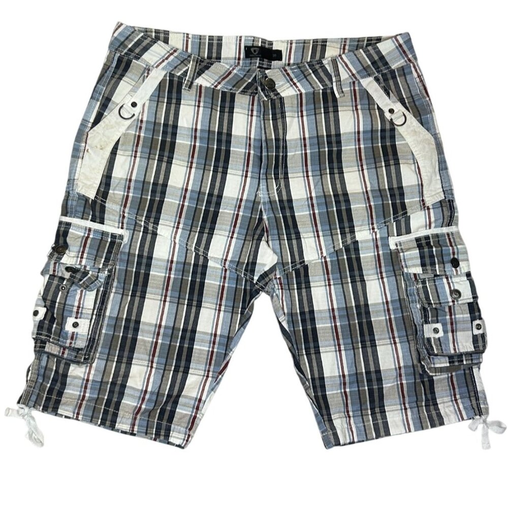 Fried Denim plaid cargo shorts men's 36
